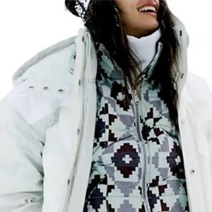 NWT Free People Movement Around The Block Ski Puffer Salt Water Combo